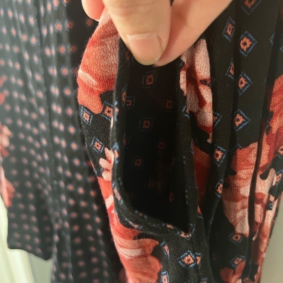 Free People Sunset Boulevard Floral Peasant Romper Oversized Long Sleeve - XS - Picture 6 of 10